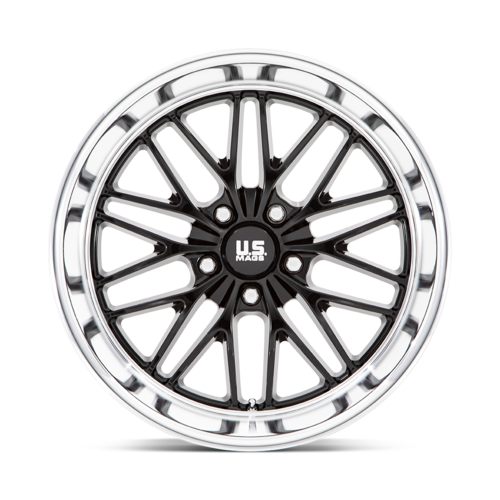 Set of 4: US Mag U138 Santa Cruz Wheel, 20x8.5 +6 Offset 5x120.65, Gloss Black With Diamond Cut Lip - U13820856150