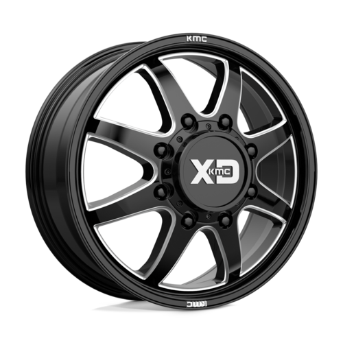 Set of 4: XD Xd845 Pike Dually Wheel, 20x8.25 +105 Offset 8x165.1, Gloss Black Milled   Front - XD845208903105