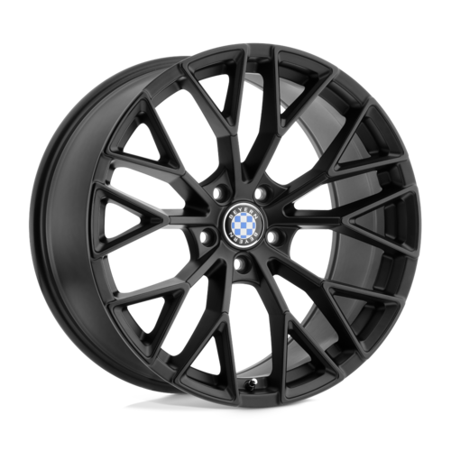 Set of 4: Beyern Antler Wheel, 18x8.5 +30 Offset 5x120, Double Black   Matte Black W/ Gloss Black Face - 1885BYL305120B72