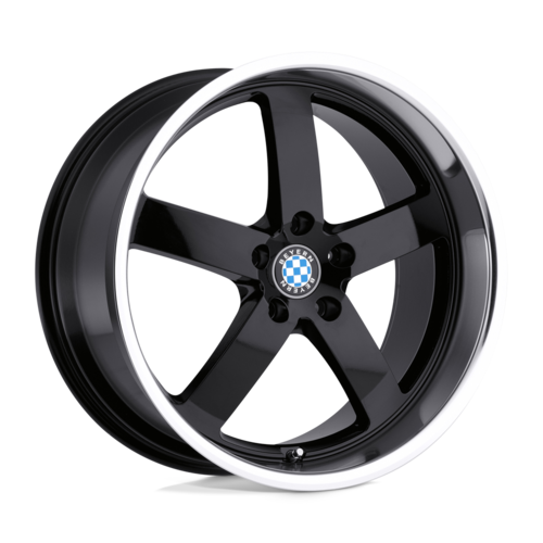 Set of 4: Beyern Rapp Wheel, 18x8.5 +15 Offset 5x120, Gloss Black W/ Mirror Cut Lip - 1885BYR155120B72