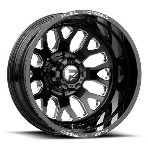Set of 4: Fuel De19 Ff19 D Wheel, 24x8.25 -225 Offset 8x200, Gloss Black Milled - DE1924829245