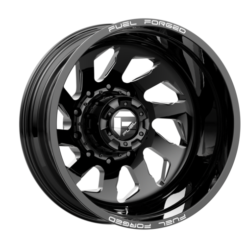 Set of 4: Fuel Dd39 Ff39 D Wheel, 20x8.25 -202 Offset 10x225, Gloss Black Milled - DE392082A935R