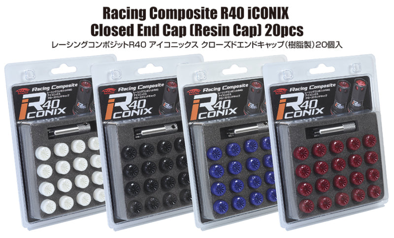 Project Kics 12x1.50 R40 Iconix Plastic Cap Set - Red - WCIF1R