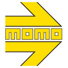 Momo Horn Button (Rounded) Gloss Anthracite Chrome Logo - HORN/LG/GREY