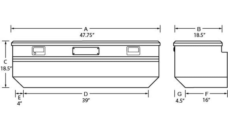 Tradesman Aluminum Flush Mount Truck Tool Box (48in.) - Brite - 9447