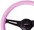 NRG Classic Wood Grain Steering Wheel (350mm) Solid Pink Painted - ST-015BK-PK.