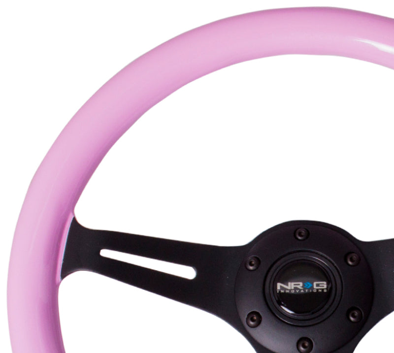 NRG Classic Wood Grain Steering Wheel (350mm) Solid Pink Painted - ST-015BK-PK.