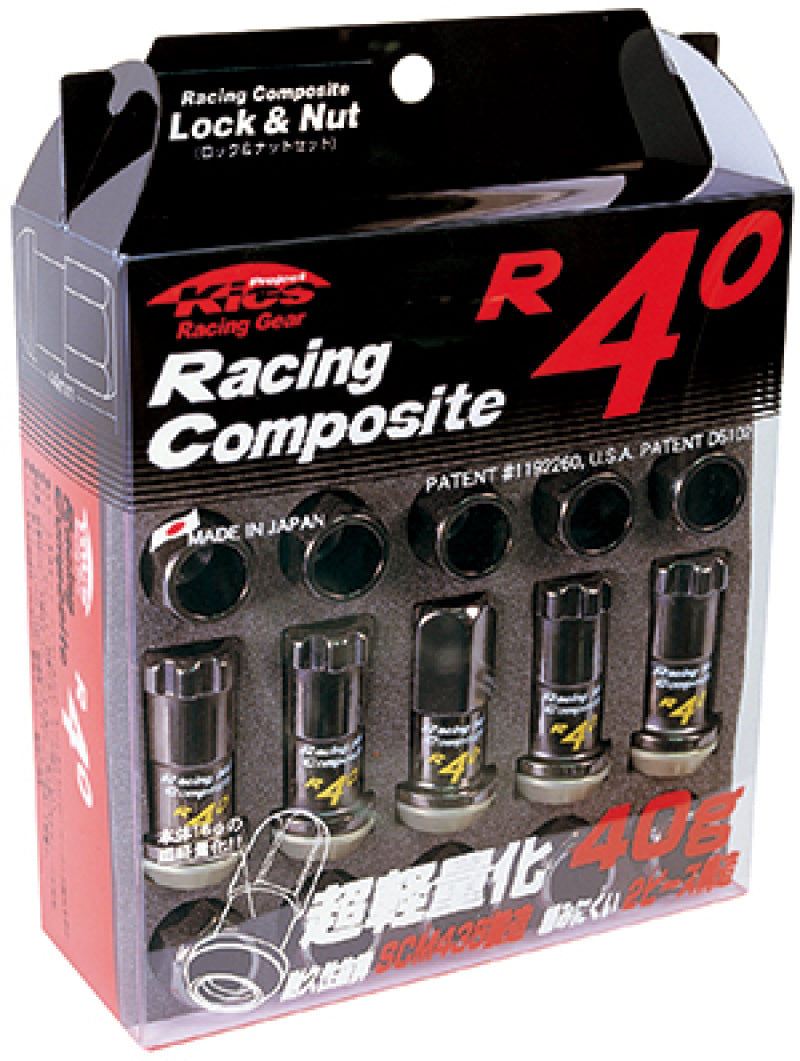 Project Kics 12x1.25 R40 Lug Nuts - Black (16+4 Locks) - KRC13K