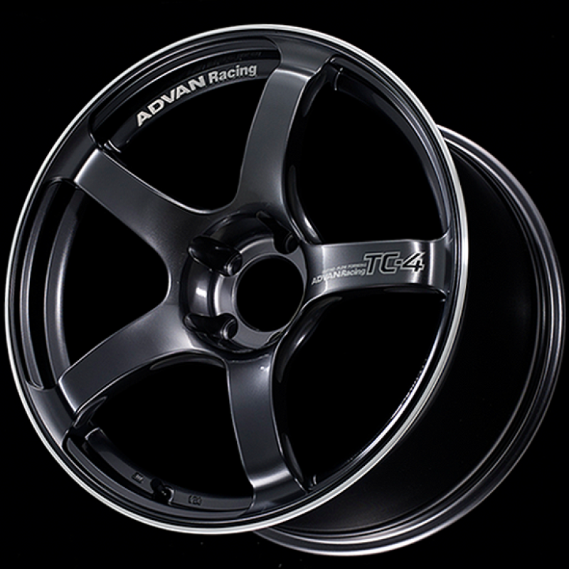 Set of 4: Advan TC4 18x9.5 +12 5-114.3 Racing Gunmetallic and Ring Wheel - YAD8J12EGMR
