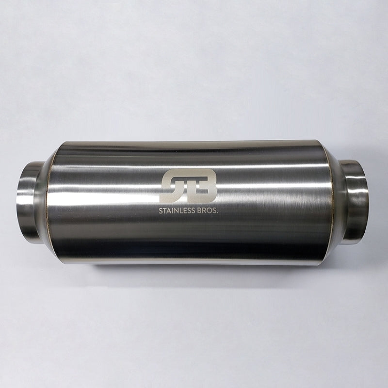 Stainless Bros 3in x 12.0in OAL Lightweight Muffler - Matte - 615-07613-0000