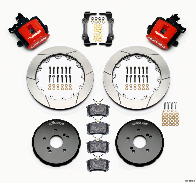 Wilwood Combination Parking Brake Rear Kit 12.88in Red Honda S2000 - 140-10310-R