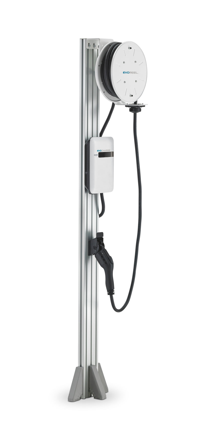 EvoCharge iEVSE Plus Single Port Pedestal w/22ft EvoReel - EVC4AC0C1B1A3