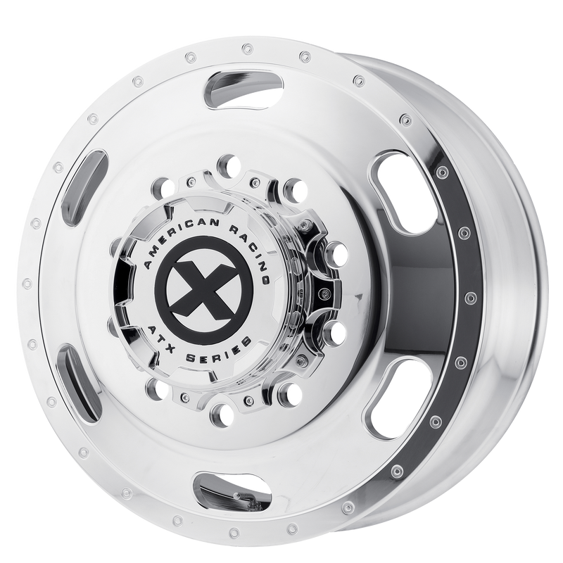 Set of 4: ATX Ao402 Indy Wheel, 24x8.25 +144 Offset 10x285.75, Polished   Front - AO40224510104