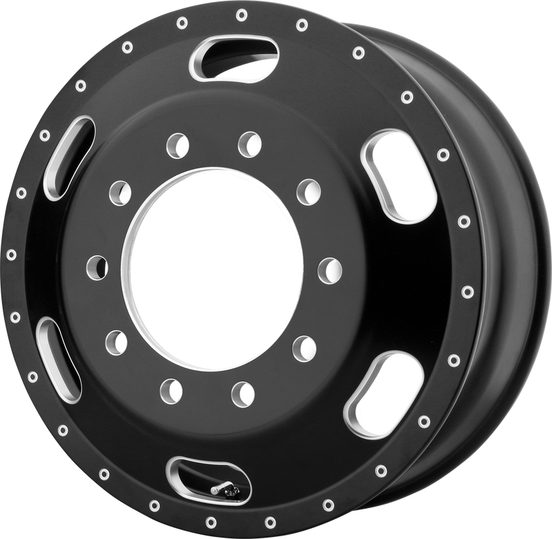 Set of 4: ATX Ao402 Indy Wheel, 22x8.25 +145 Offset 10x285.75, Satin Black Milled   Inner - AO40222510903