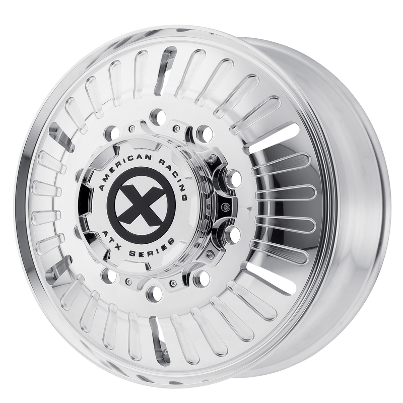 Set of 4: ATX Ao403 Roulette Wheel, 24x8.25 +144 Offset 10x285.75, Polished   Front - AO40324510104