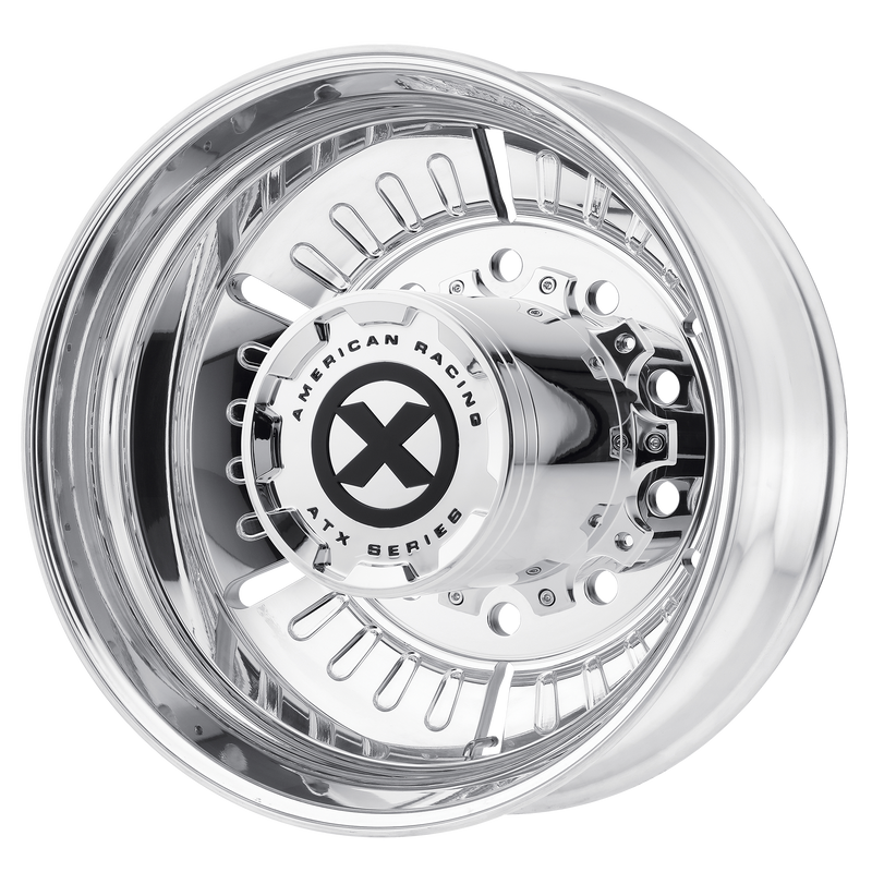 Set of 4: ATX Ao403 Roulette Wheel, 22x8.25 -168 Offset 10x285.75, Polished   Rear - AO40322510102