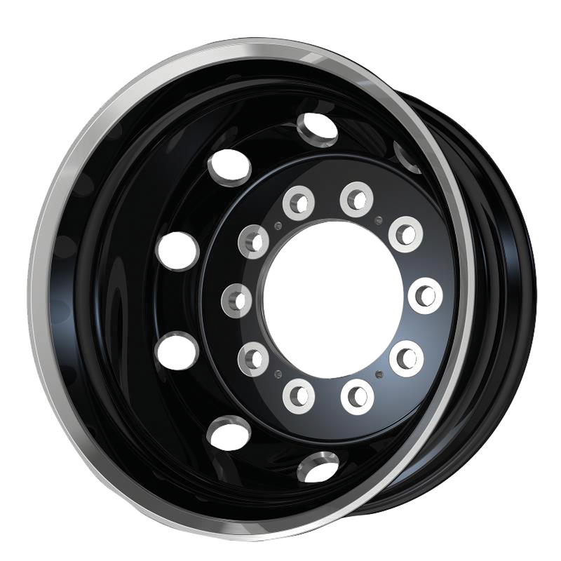 Set of 4: ATX Ao404 Journey Wheel, 22x8.25 -168 Offset 10x285.75, Glossy Black With Polished Lip   Rear Outer - AO40422510302H