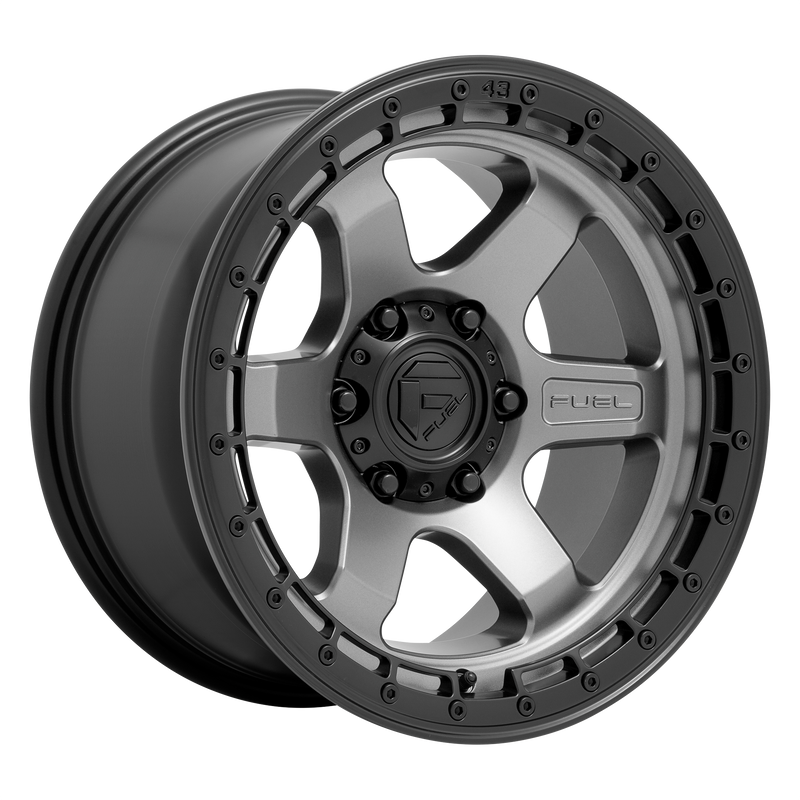 Set of 4: Fuel D752 Block Wheel, 18x9.0 +20 Offset 6x120, Matte Gunmetal With Black Ring - D75218909457