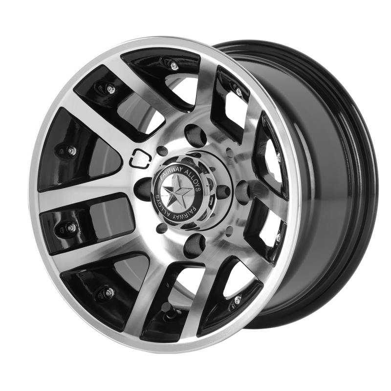 Set of 4: Fairway Alloys Fa121 Illusion Wheel, 10x7.0 -25 Offset 4x101.6, Machined Gloss Black - FA-121-M