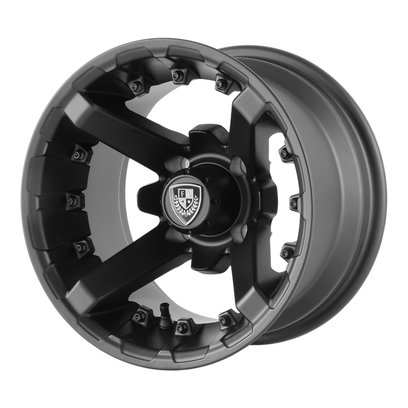 Set of 4: Fairway Alloys Fa138 Battle Wheel, 12x7.0 -47 Offset 4x101.6, Matte Black - FA-138-M