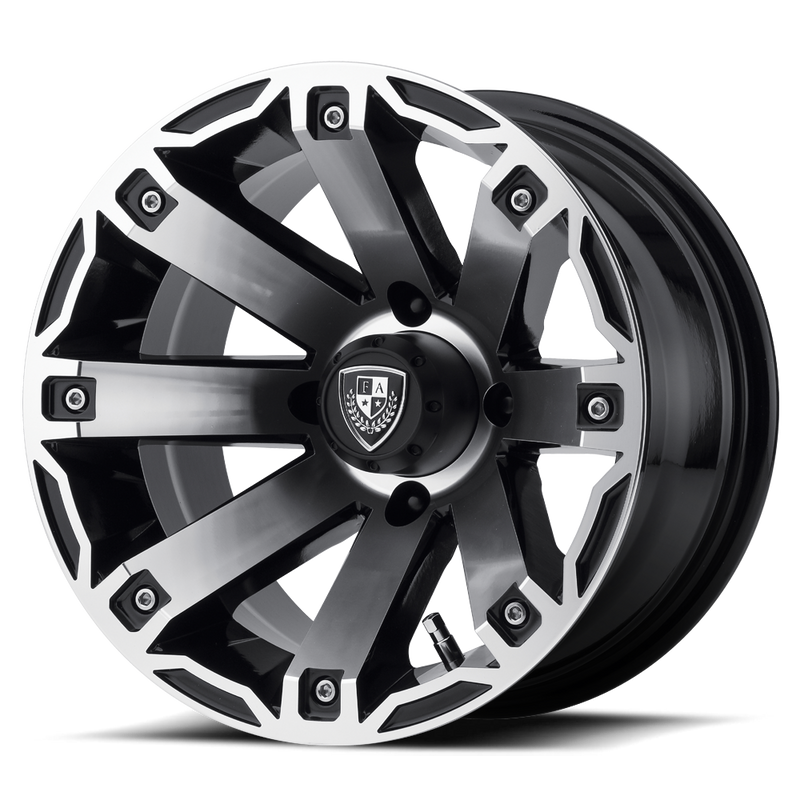 Set of 4: Fairway Alloys Fa143 Rage Wheel, 12x7.0 -47 Offset 4x101.6, Machined Gloss Black - FA-143-M