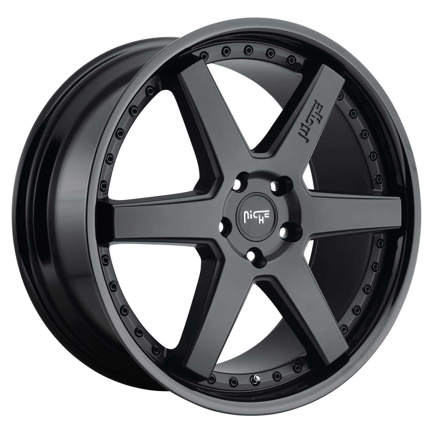 Set of 4: Niche M192 Altair Wheel, 18x8.5 +35 Offset 5x114.3, Gloss Black Matte Black - M192188565+35