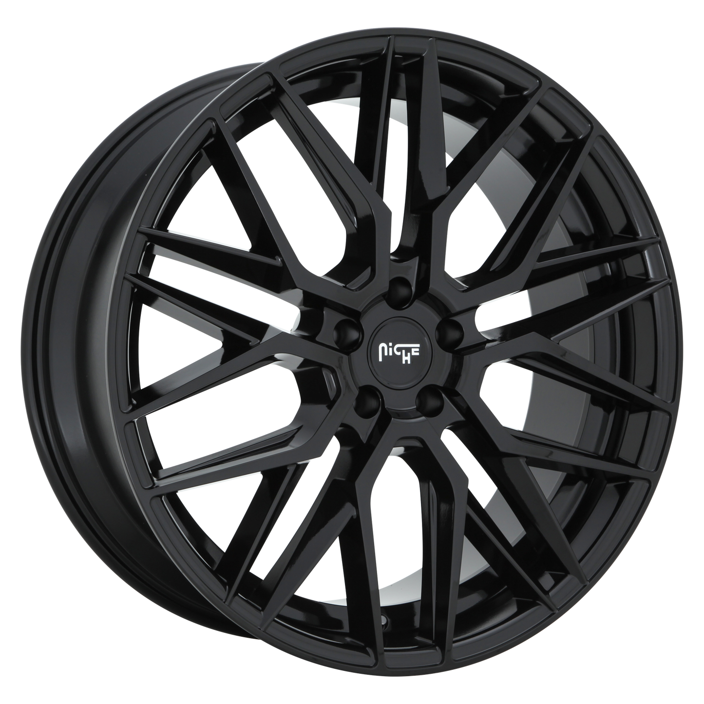 Set of 4: Niche M224 Gamma Wheel, 20x9.0 +18 Offset 5x115, Gloss Black - M224209090+18