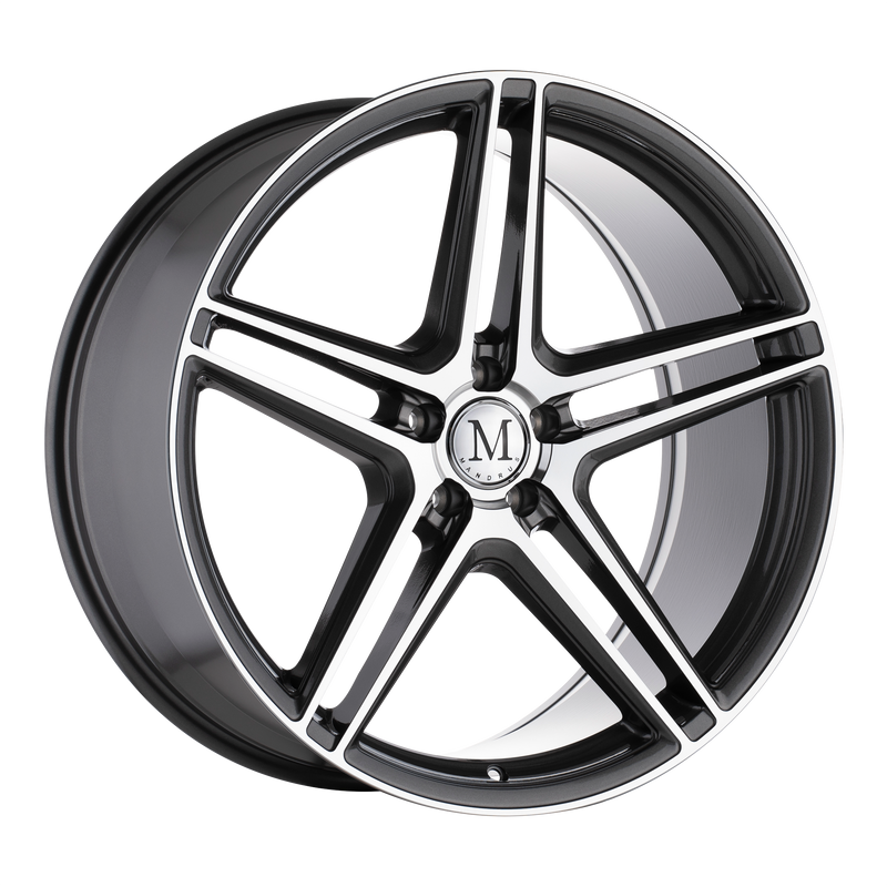 Set of 4: Mandrus Bremen Wheel, 22x10.5 +38 Offset 5x112, Gloss Gunmetal W/ Mirror Cut Face - 2205BMN385112G66