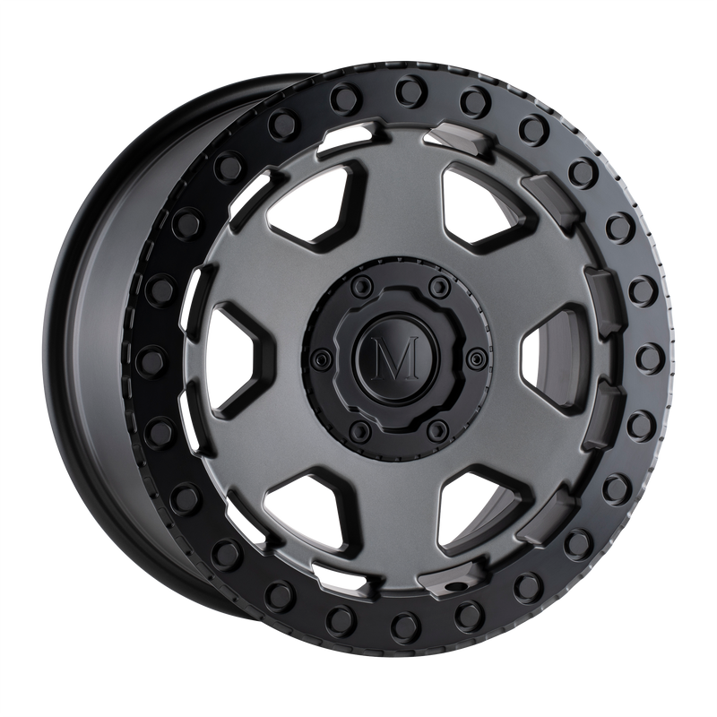 Set of 4: Mandrus Forscher Wheel, 20x9.0 +30 Offset 5x112, Matte Gunmetal W/ Black Lip Edge - 2090FSR305112G66