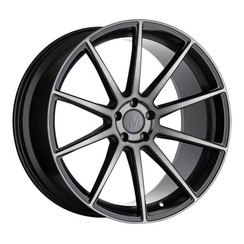 Set of 4: Mandrus Klass Wheel, 18x9.5 +29 Offset 5x112, Gloss Gunmetal W/ Machined Tinted Face - 1895KLA295112G66