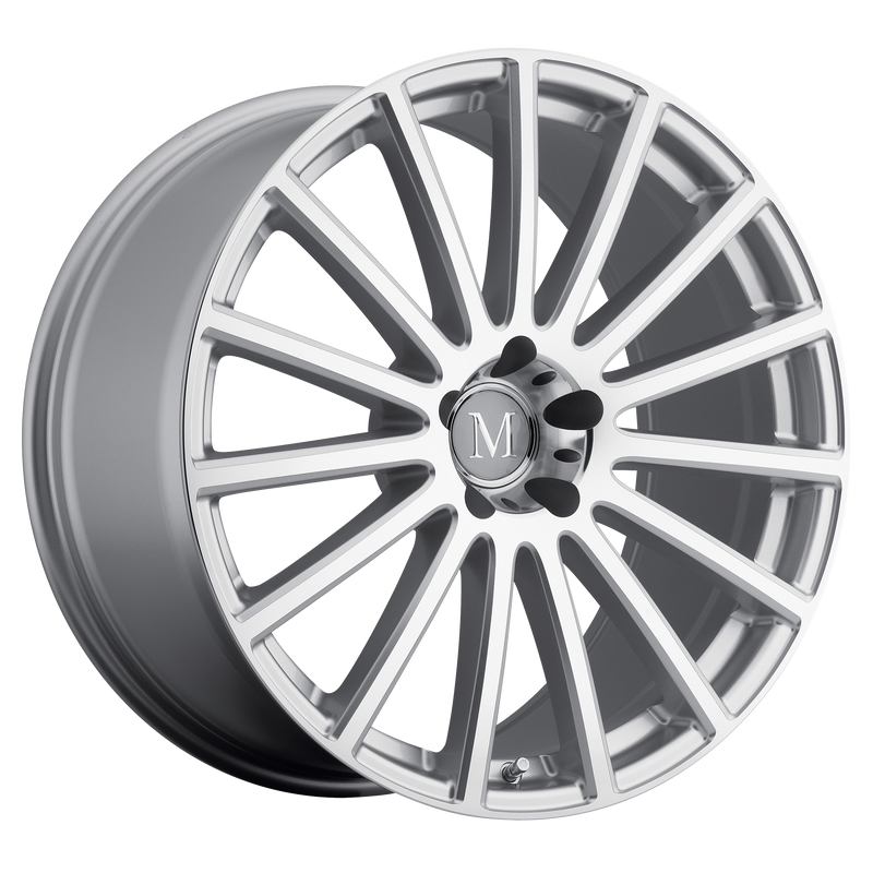 Set of 4: Mandrus Rotec Wheel, 20x9.0 +18 Offset 5x112, Silver W/ Mirror Cut Face - 2090MAC185112S66