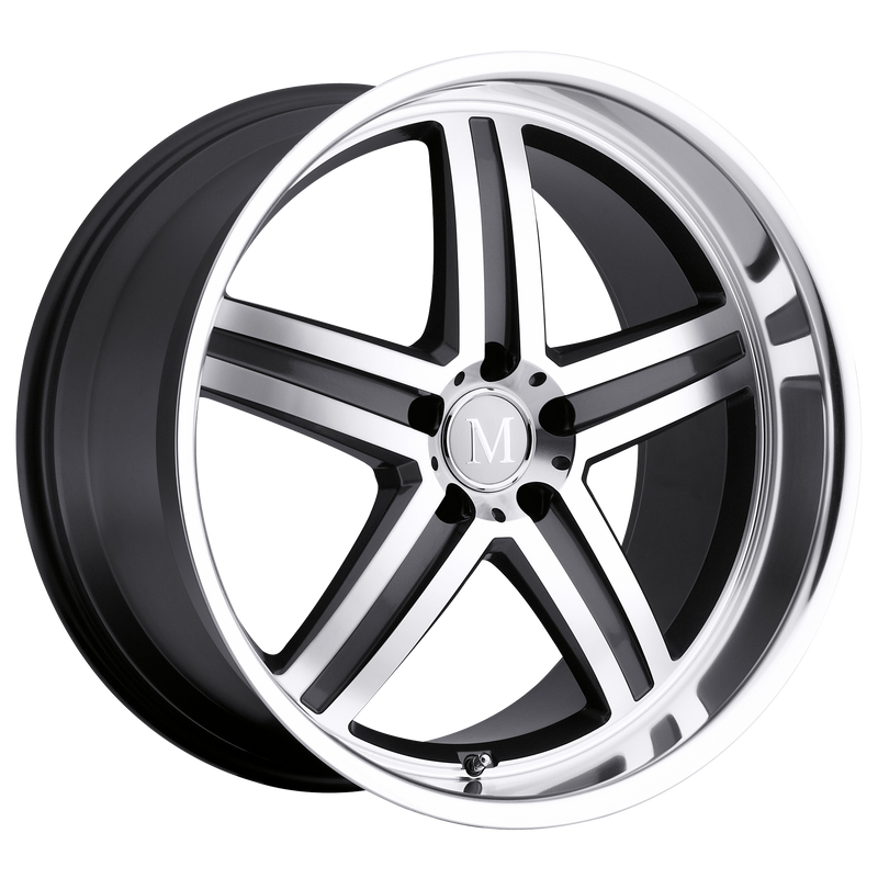 Set of 4: Mandrus Mannheim Wheel, 22x10.5 +42 Offset 5x112, Gunmetal W/ Mirror Cut Face & Lip - 2205MAH425112B66