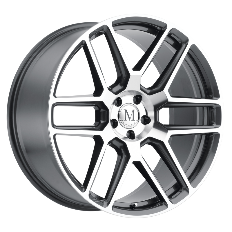 Set of 4: Mandrus Otto Wheel, 22x10.0 +41 Offset 5x112, Gunmetal W/ Mirror Cut Face - 2210MOT415112G66