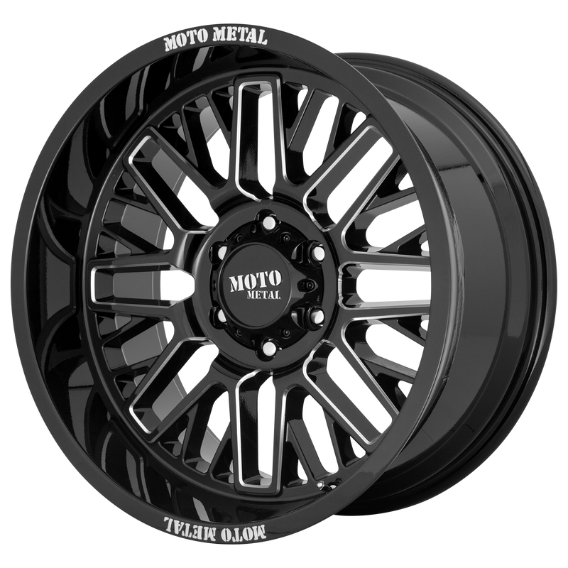Set of 4: Moto Metal Mo802 Wheel, 20x9.0 +0 Offset 5x139.7, Gloss Black Milled - MO80229085300
