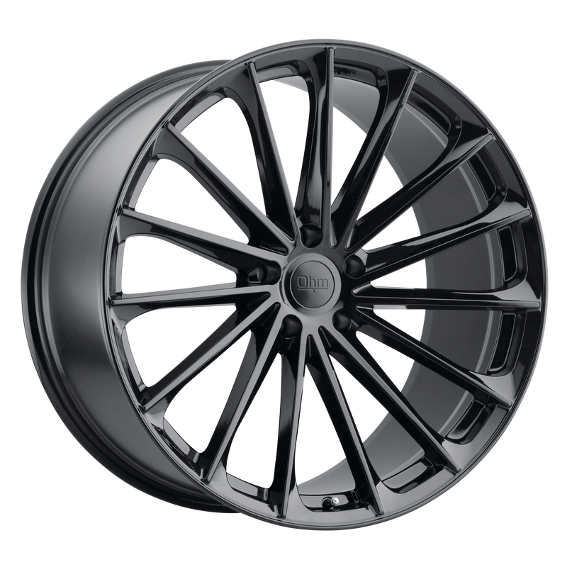 Set of 4: OHM Proton Wheel, 18x8.5 +30 Offset 5x120, Gloss Black - 1885PTN305120B64