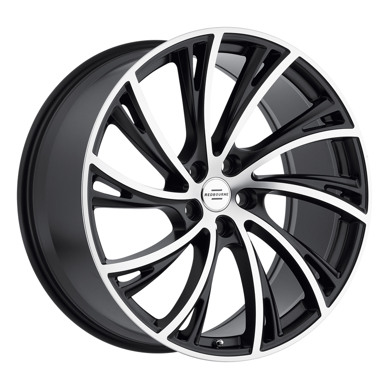 Set of 4: RedBourne Noble Wheel, 22x10.0 +37 Offset 5x120, Matte Black W/ Matte Machined Face - 2210RDB375120F72R
