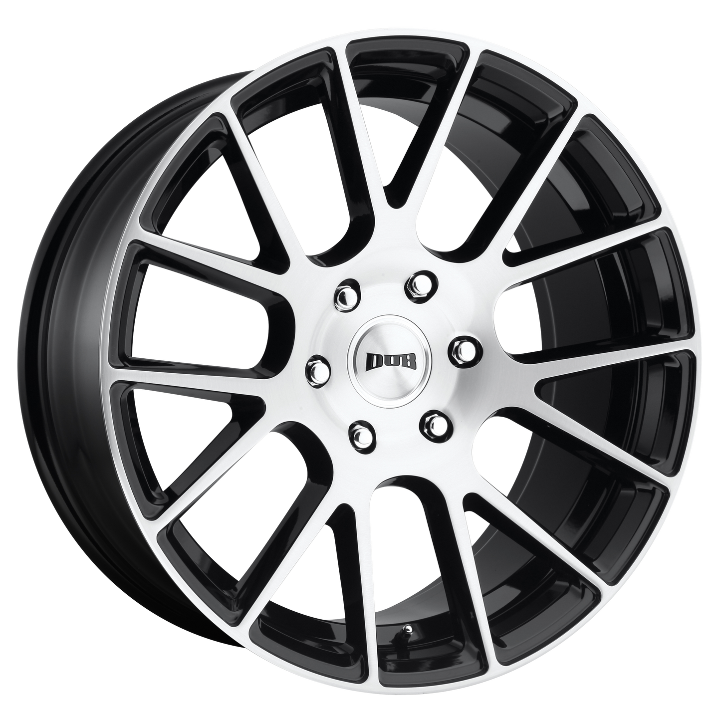 Set of 4: DUB S206 Luxe Wheel, 22x9.5 +20 Offset 6x139.7, Gloss Black Brushed - S206229577+20