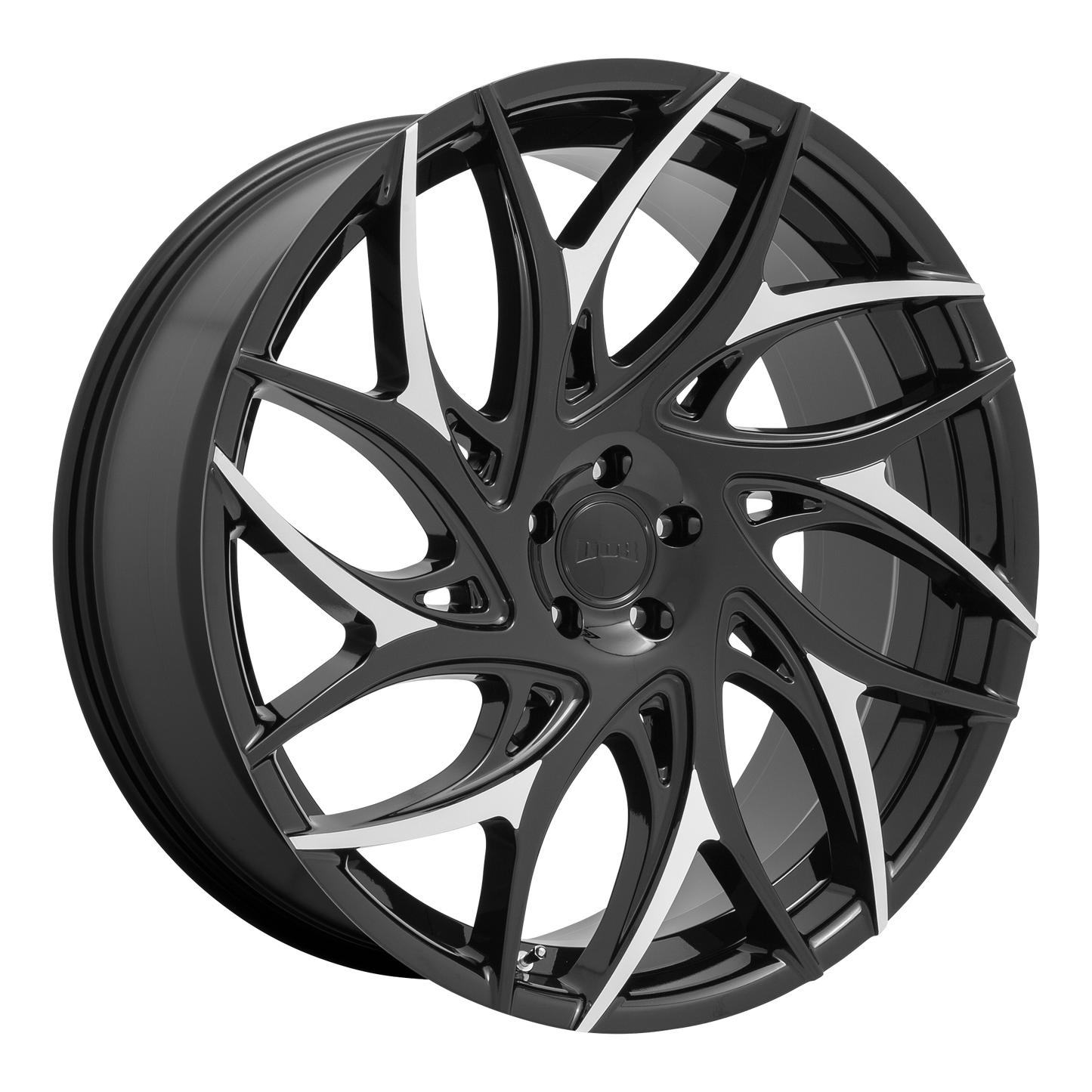 Set of 4: DUB S259 G.O.A.T. Wheel, 24x10.0 +25 Offset 6x139.7, Gloss Black With Machined Spokes - S259240084+25