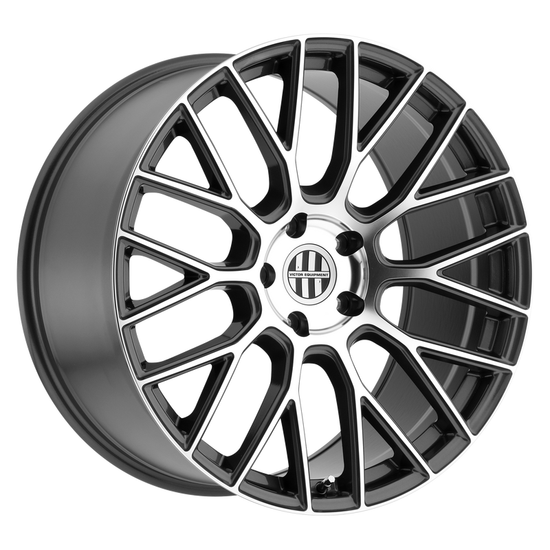 Set of 4: Victor Equipment Stabil Wheel, 21x11.0 +40 Offset 5x130, Gunmetal W/ Mirror Cut Face - 2111VIA405130G71