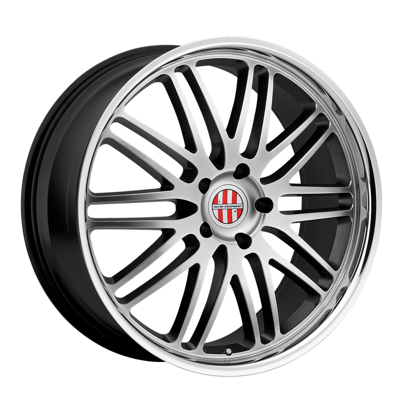 Set of 4: Victor Equipment Lemans Wheel, 19x9.5 +49 Offset 5x130, Hyper Silver W/ Mirror Cut Lip - 1995VIL495130S71