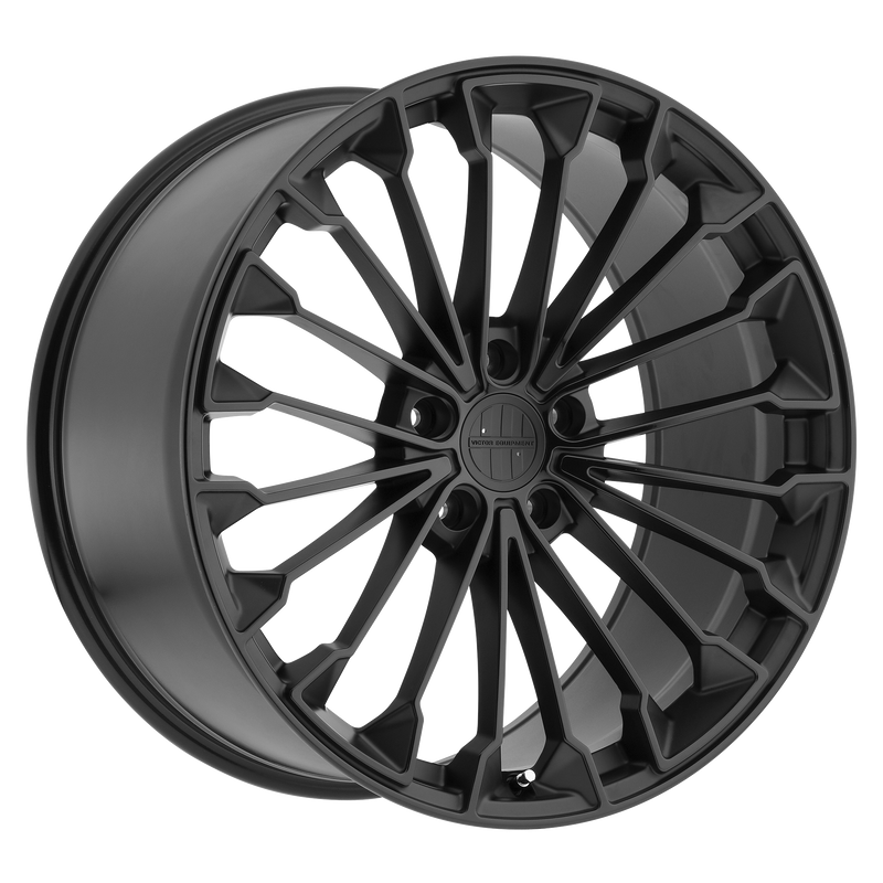 Set of 4: Victor Equipment Wurttemburg Wheel, 18x10.5 +55 Offset 5x130, Matte Black W/ Gloss Black Face - 1805VIW555130M71