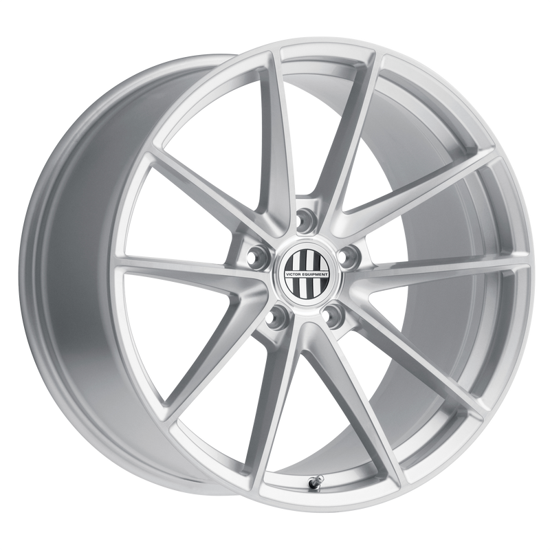 Set of 4: Victor Equipment Zuffen Wheel, 22x11.0 +56 Offset 5x130, Silver W/ Brushed Face - 2211VZF565130S71