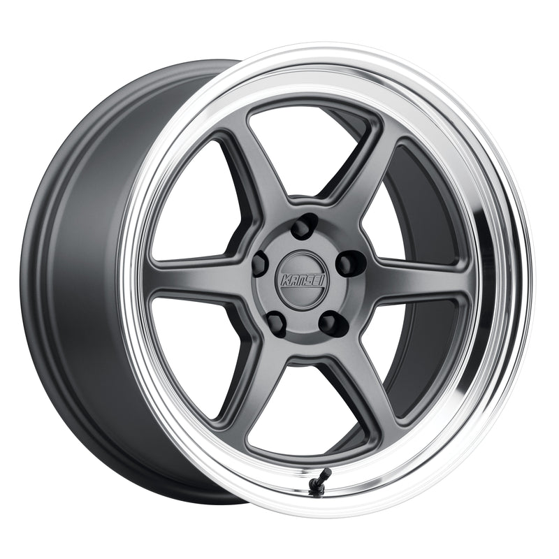 Kansei ROKU Wheel, 18X9.5 5X114.3 38, Matte Grey with Bright Machined Lip - K14G-189512+38